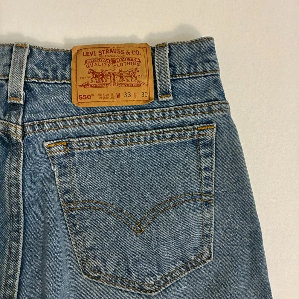 Vtg 90s Levis 550 USA Made Jeans Mens 33x30 (Fits 32x30)‎ Relaxed Fit Work Pants